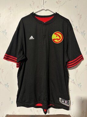 Adidas Atlanta Hawks NBA Shooting Shirt 3XL Red Black & Volt Green Accents